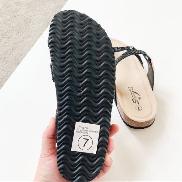 SuperJack Black Slide Sandals #205 - Picture 6 of 8